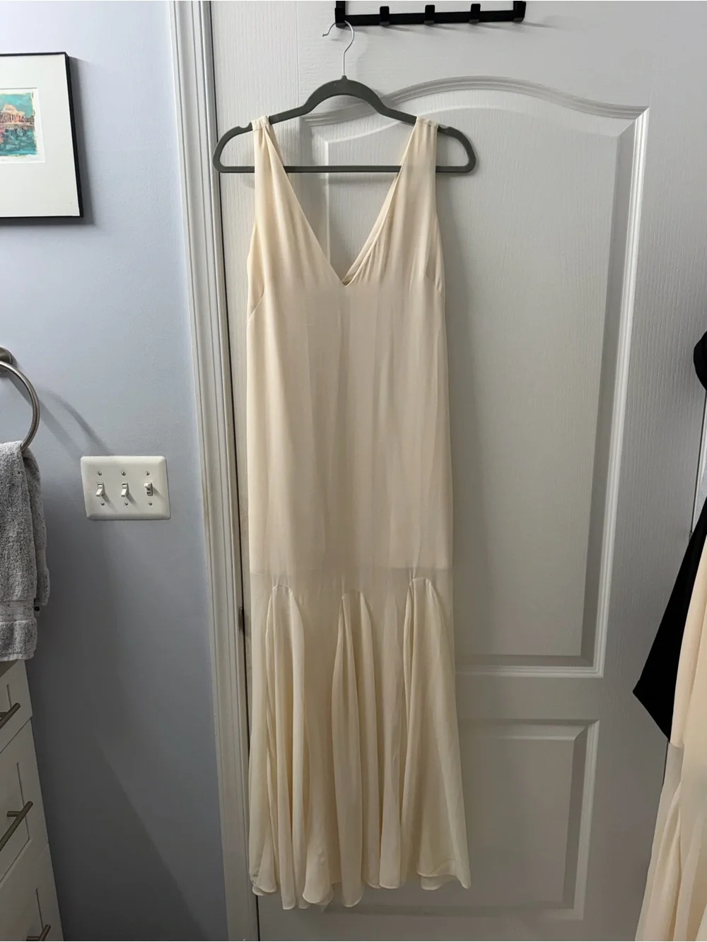 Abercrombie & Fitch Cream V-Neck Maxi Dress